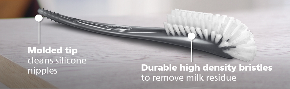 Philips AVENT Baby Bottle and Nipple Brush, Grey, SCF145/18