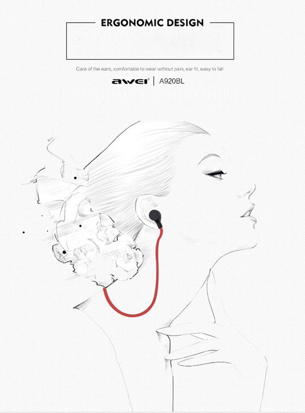Awei A920BL Smart Wireless Bluetooth V4.1 Sports Stereo Earphone Noise Reduction with Mic Awei A920BL Smart Wireless Bluetooth V4.1 Sports Stereo Earphone Noise Reduction with Mic