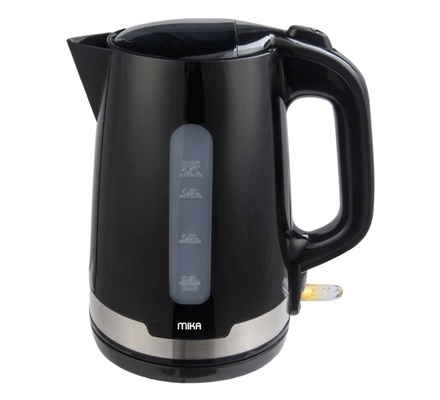 Kettle (Electric), Plastic, 1.7L, Cordless, Black