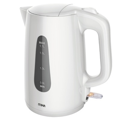 Kettle (Electric), Plastic, 1.7L, Cordless, White