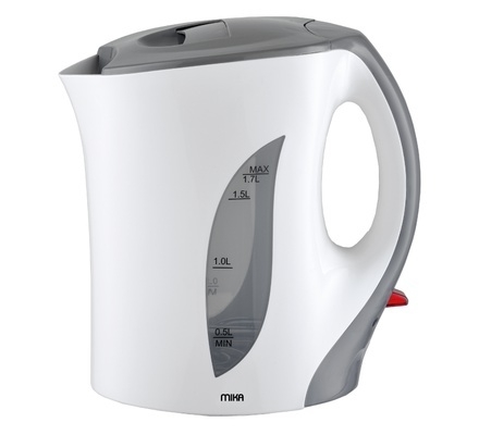 Kettle (Electric), Plastic, 1.7L, Corded, White & Grey