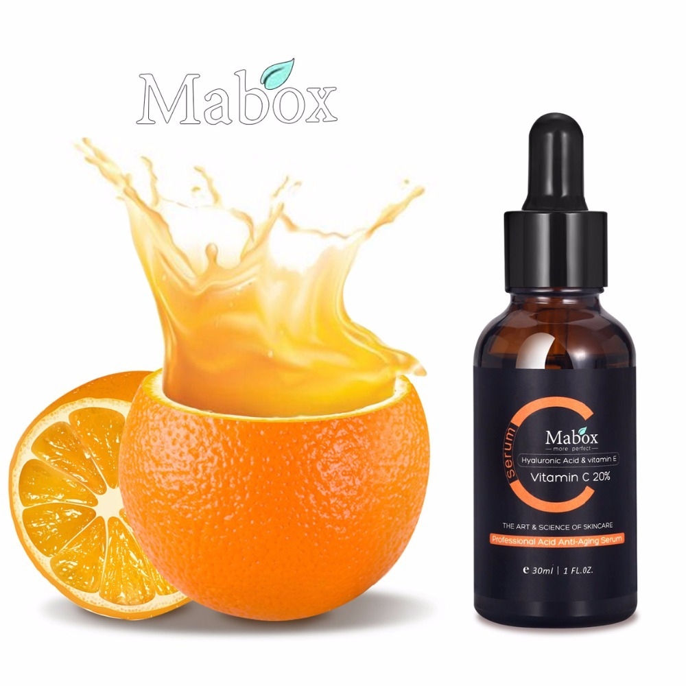 Mabox Vitamin C Whitening Serum Hyaluronic Acid Face Cream & Vitamin E - Organic Anti-Aging Serum for Face Eye Treatment 30ML