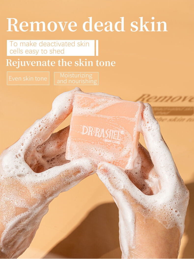 DR RASHEL Deep Cleansing Lighten Dark Spots Brightening Kojic Acid Vitamin C Collagen Papaya Turmeric Soap