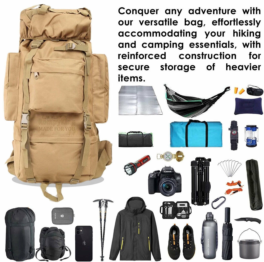 Large Camping Backpack Travel Bag - Ideal for Hiking and Trekking