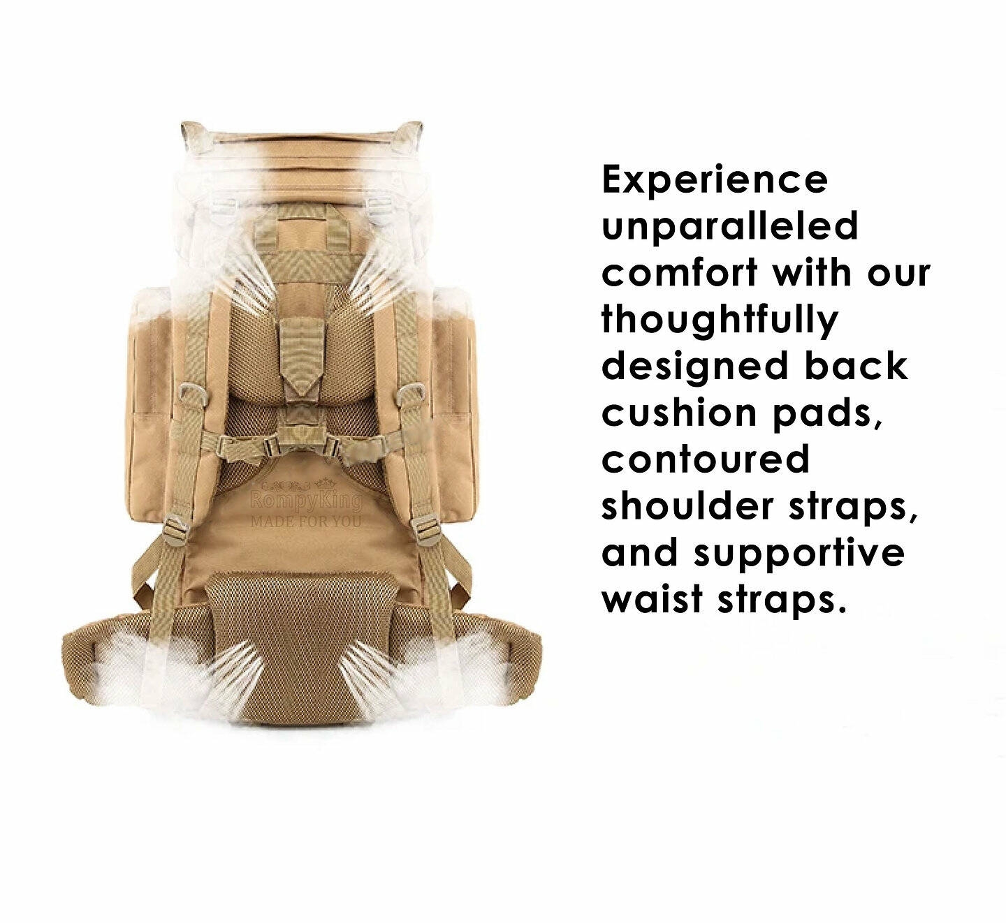 Embark on any adventure with the ultimate 70L tactical backpack, offering exceptional comfort and storage capacity.