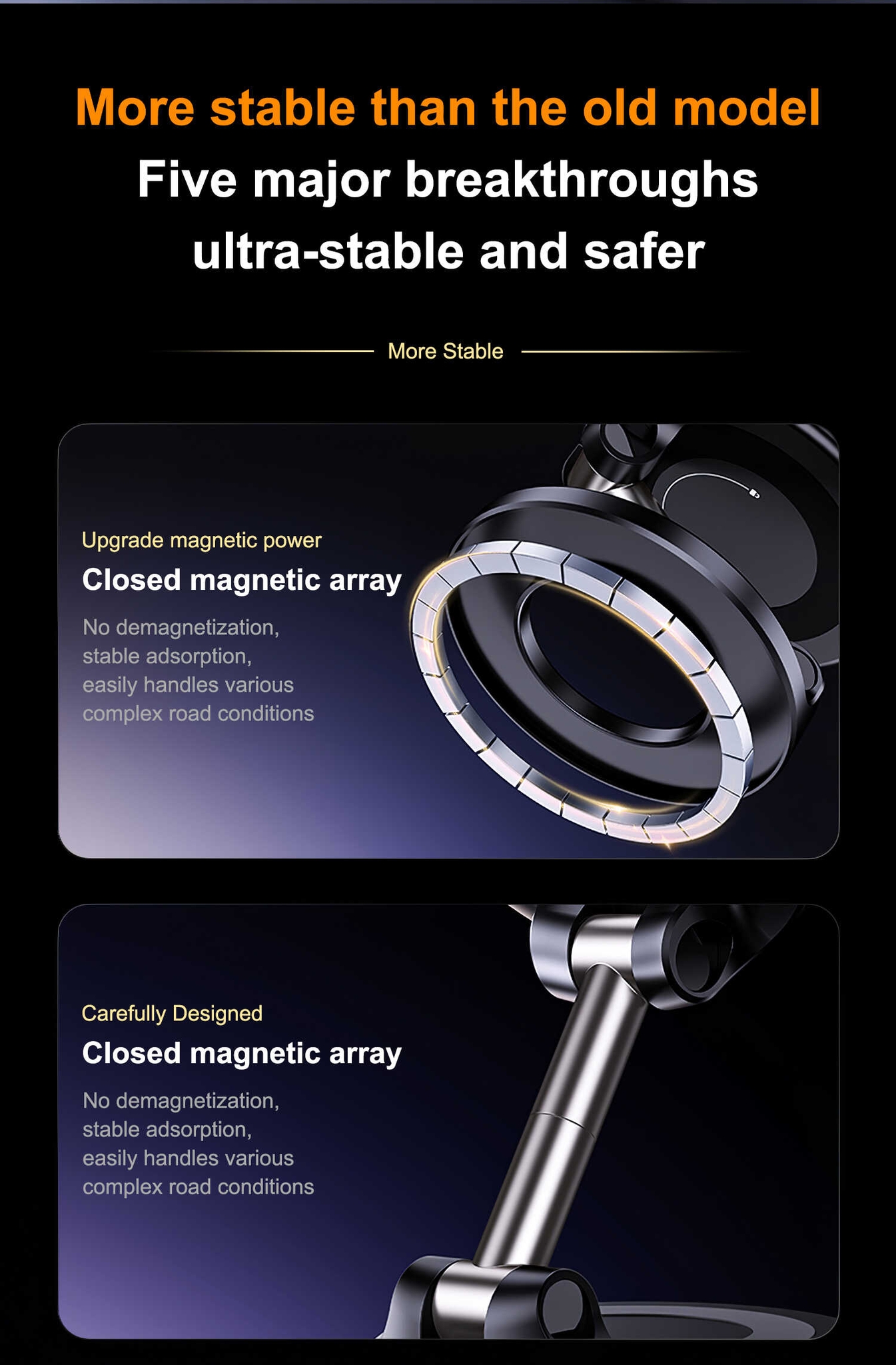 Powerful Magnet Technology Large Silicone Vacuum Suction Bracket for Mobile Phones Cars Dashboard Rotating Folding Storage