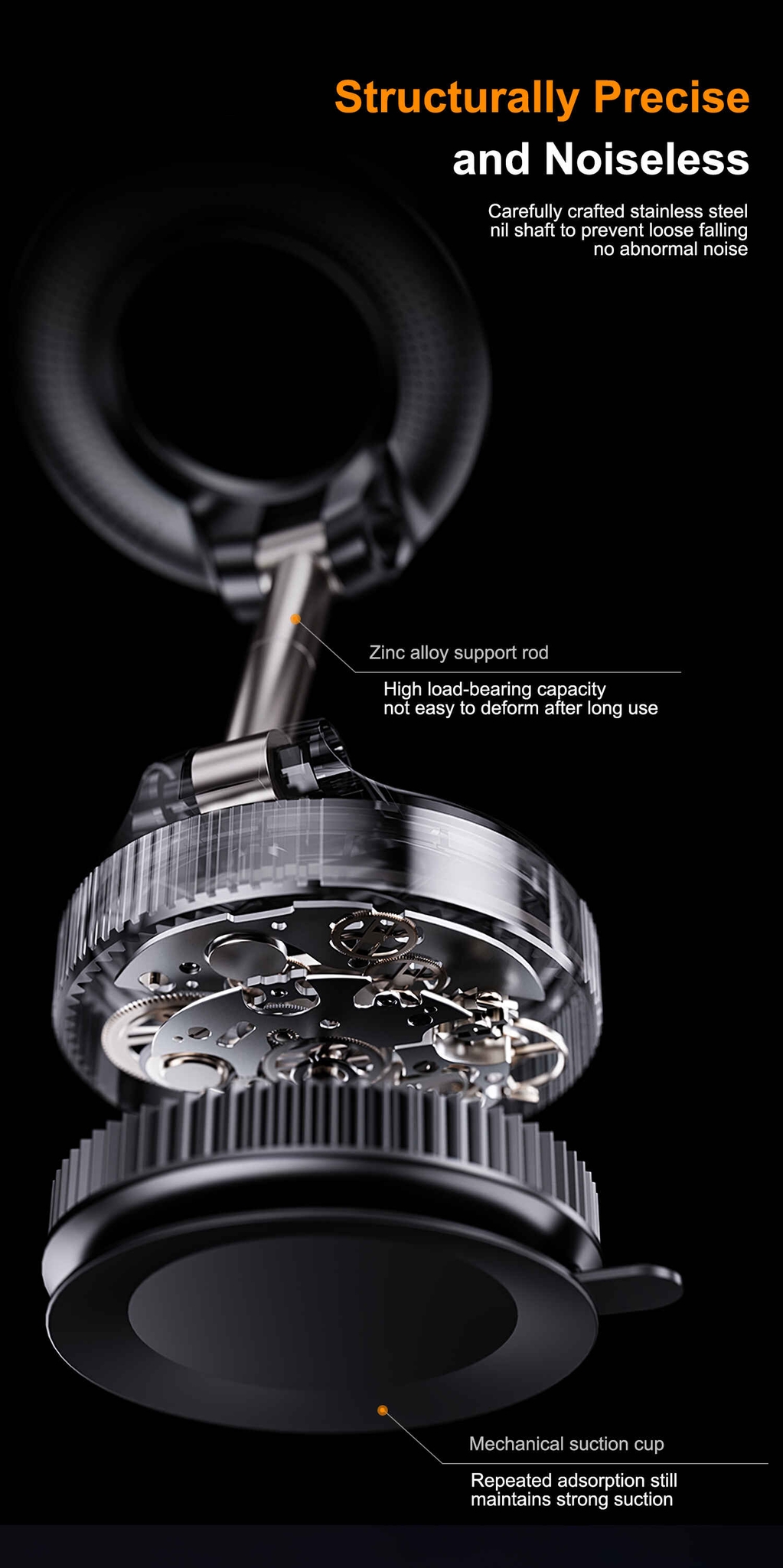 Powerful Magnet Technology Large Silicone Vacuum Suction Bracket for Mobile Phones Cars Dashboard Rotating Folding Storage