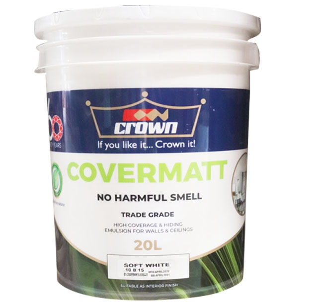 Crown Covermatt Emulsion Brilliant White 4 Litres Interior Paint Best Price Online