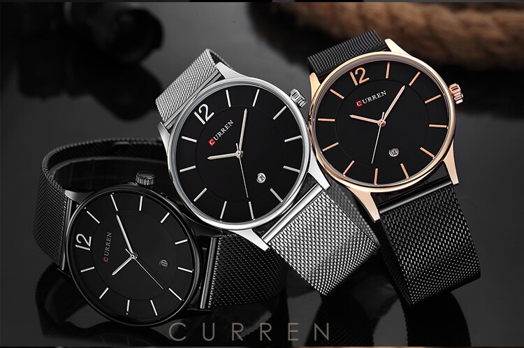 CURREN 8231 High Quality Silver Mens Quartz Watch - Stock New Mesh Strap