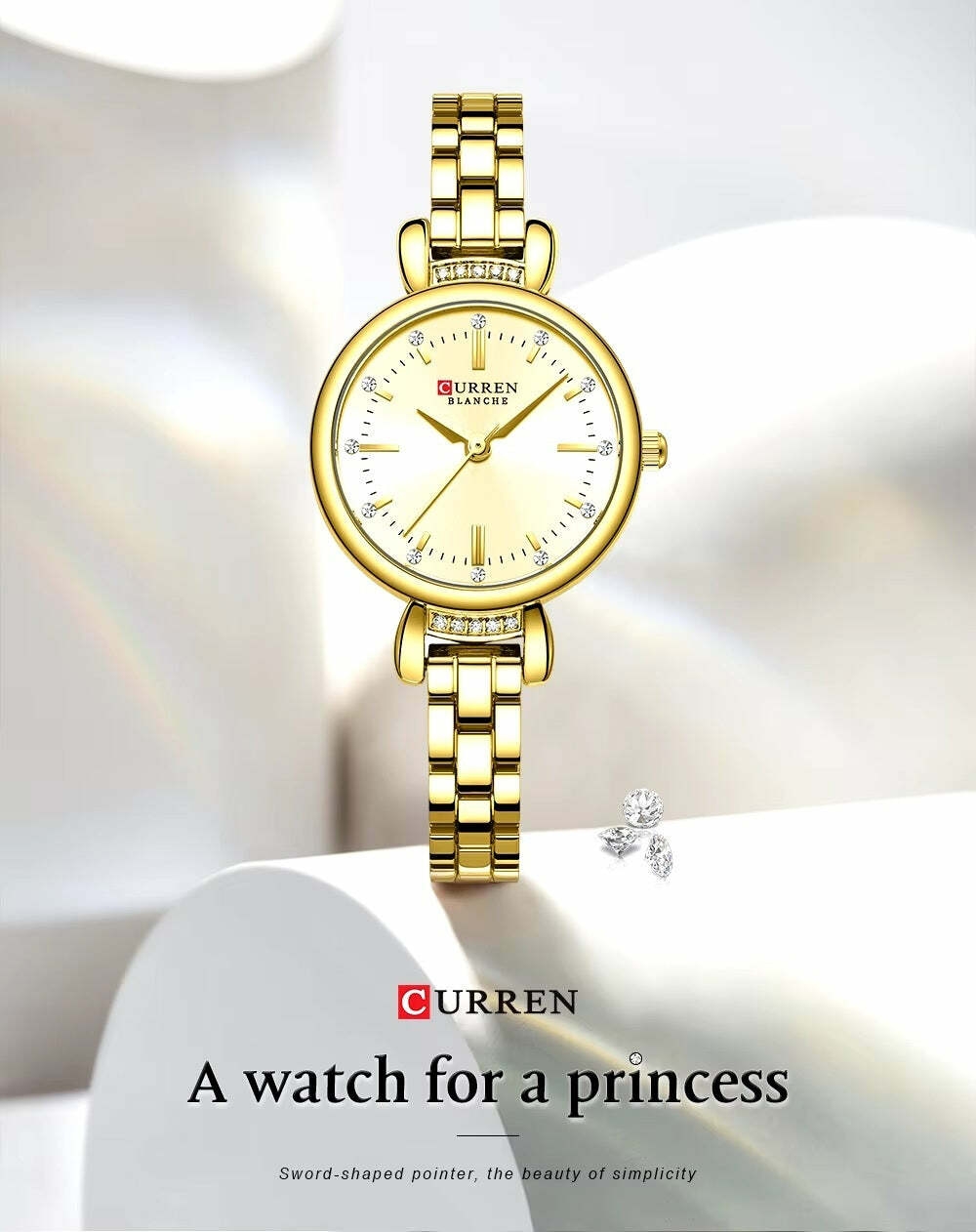 C-9098L Curren golden Dial golden Stainless Steel Chain Analog Quartz –  Timecheck