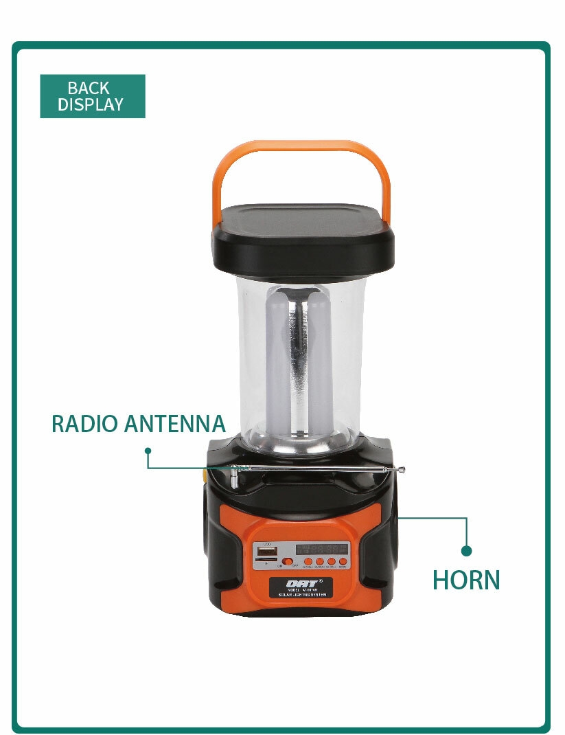 AT-9016B DAT solar home  lighting  system with Mp3 solar panel power generator storage USB charger home system