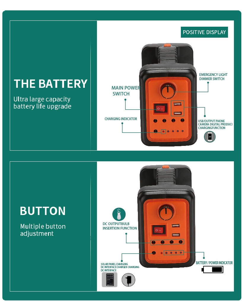 AT-9011B DAT solar lighting  system kits  with MP3 and radio DC solar lighting kits with USB mobile phone function