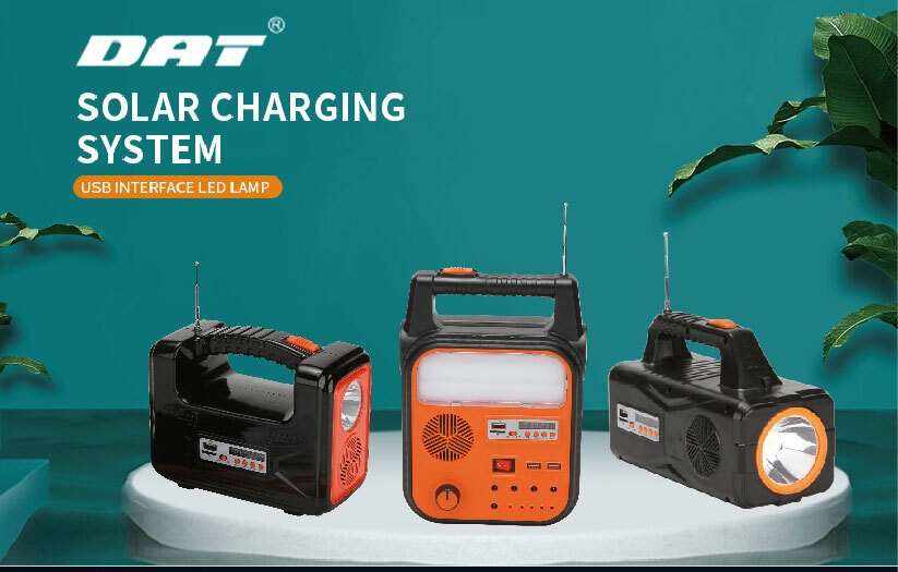 AT-9011B DAT solar lighting  system kits  with MP3 and radio DC solar lighting kits with USB mobile phone function