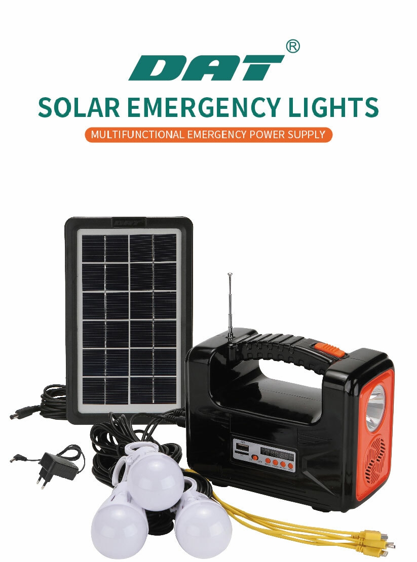 AT-9011B DAT solar lighting  system kits  with MP3 and radio DC solar lighting kits with USB mobile phone function