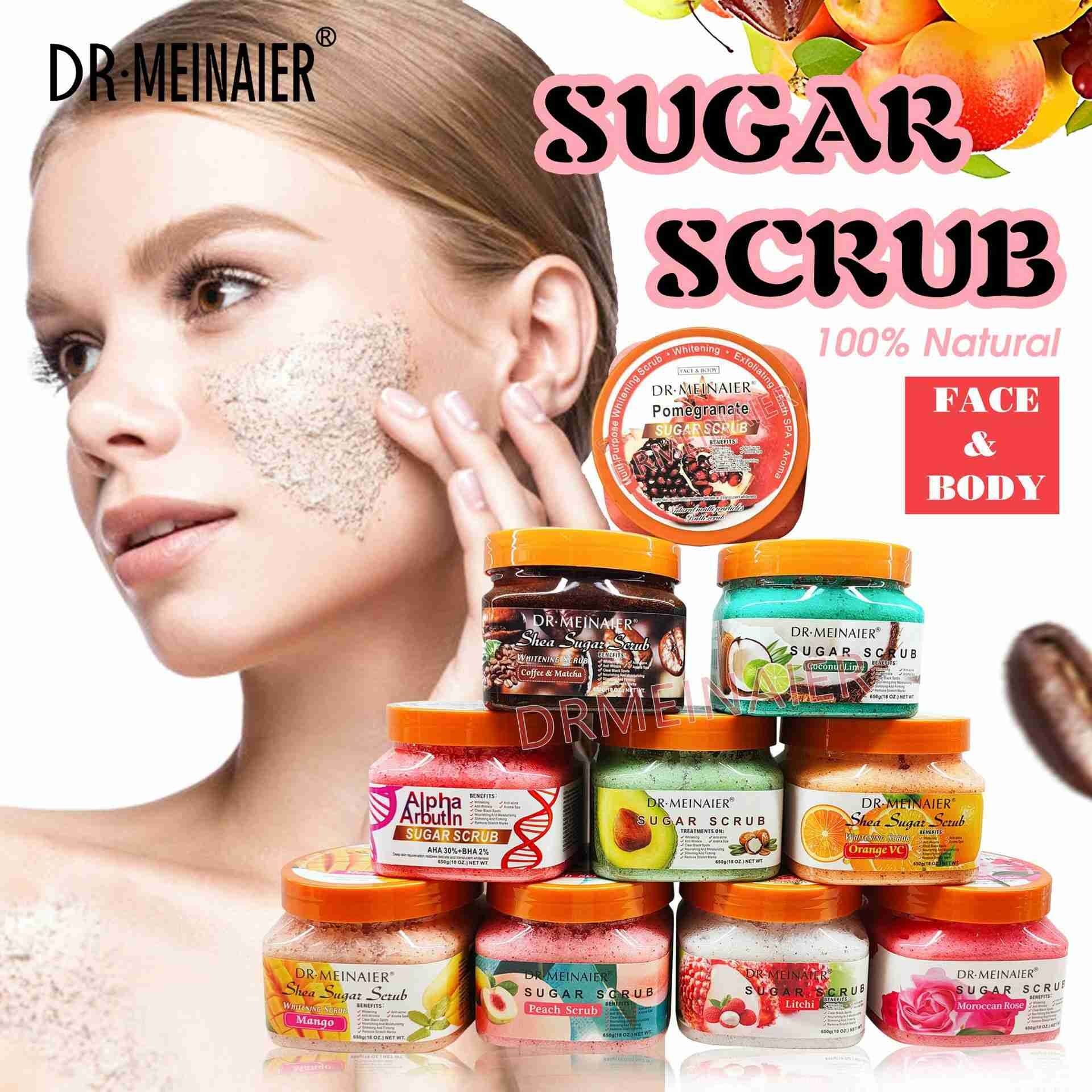 private label Natural Sugar Scrub Shea Butter Hydrating Exfoliating Bath Salt Face Body Whitening Scrub