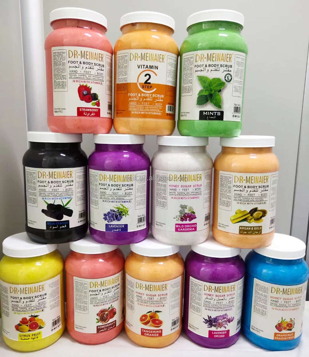 Have Stock Natural Body & Foot Sugar Scrub Bulk Fruits Exfoliating Bath Salt Whipped Deep Clean Moisturize Whitening Skin Care