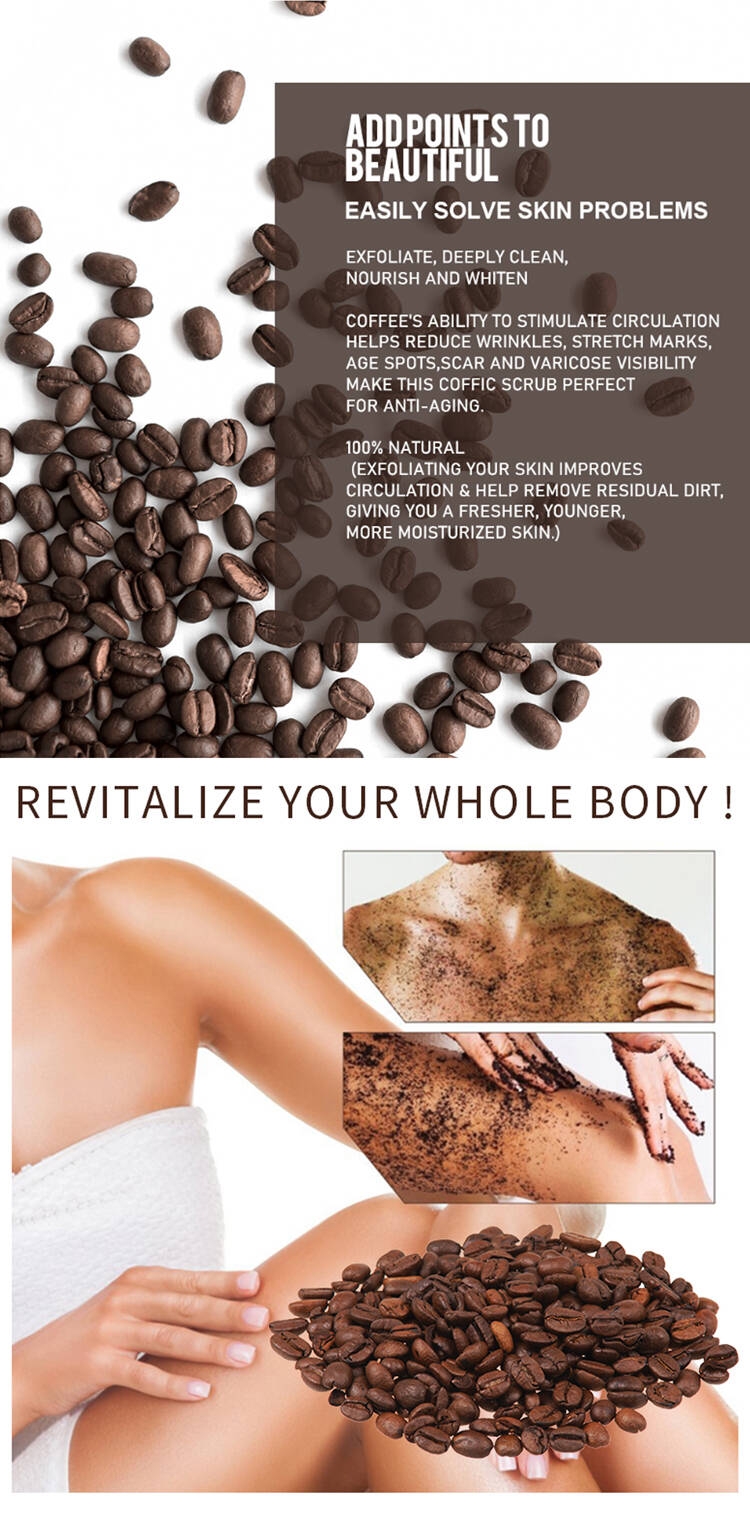 High Quality Scrubs Manufacturers Organic Coffee Scrub SPA Bath Salt Deep Clean Exfoliator Whitening Skin Care
