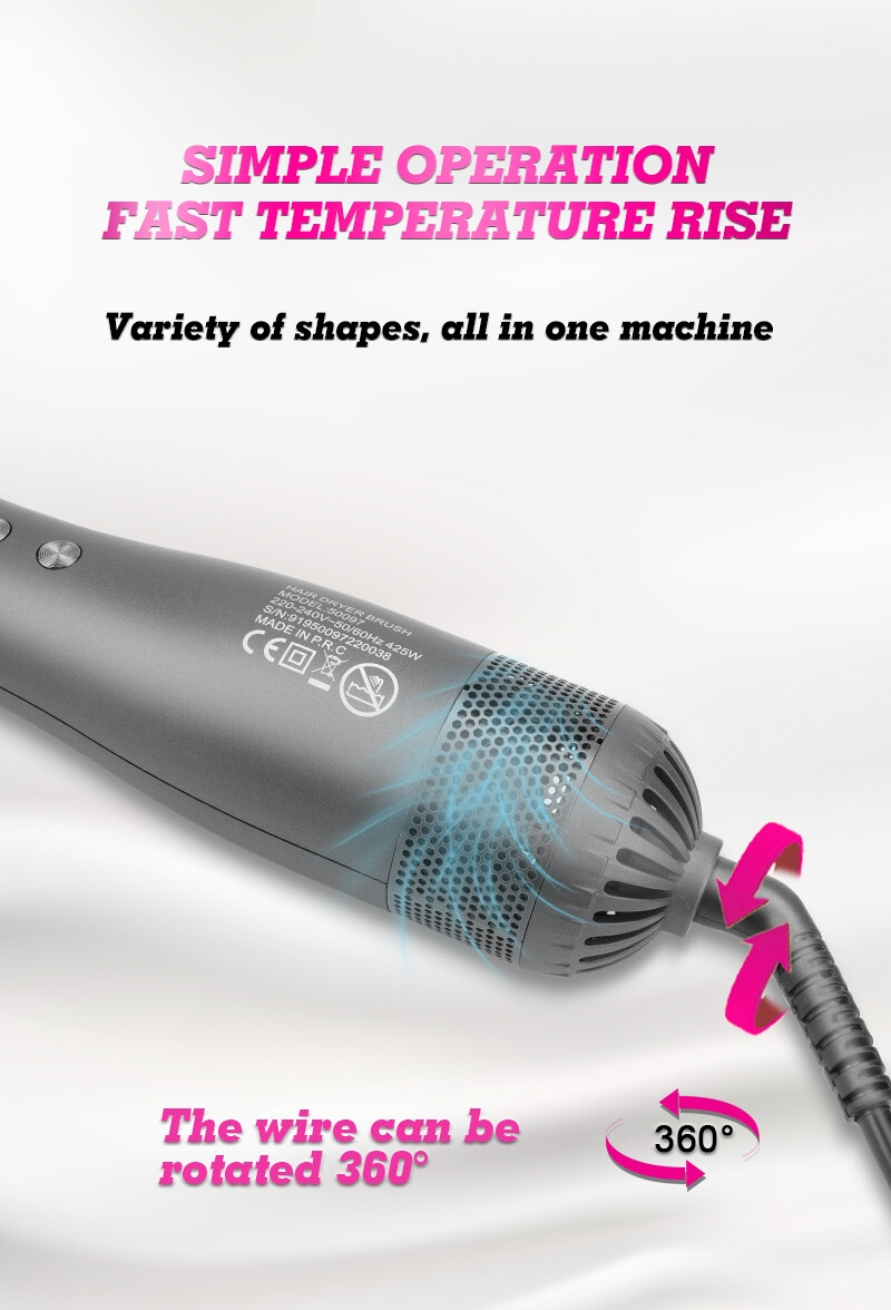 DSP Professional Hot Air Brush for All Hair Types Hair Straightener Private Label Electric Comb  Brush Fast Hair Dryer Brush