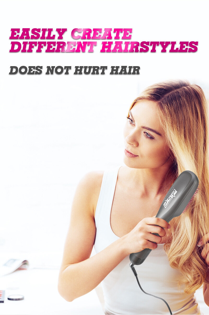 DSP Professional Hot Air Brush for All Hair Types Hair Straightener Private Label Electric Comb  Brush Fast Hair Dryer Brush