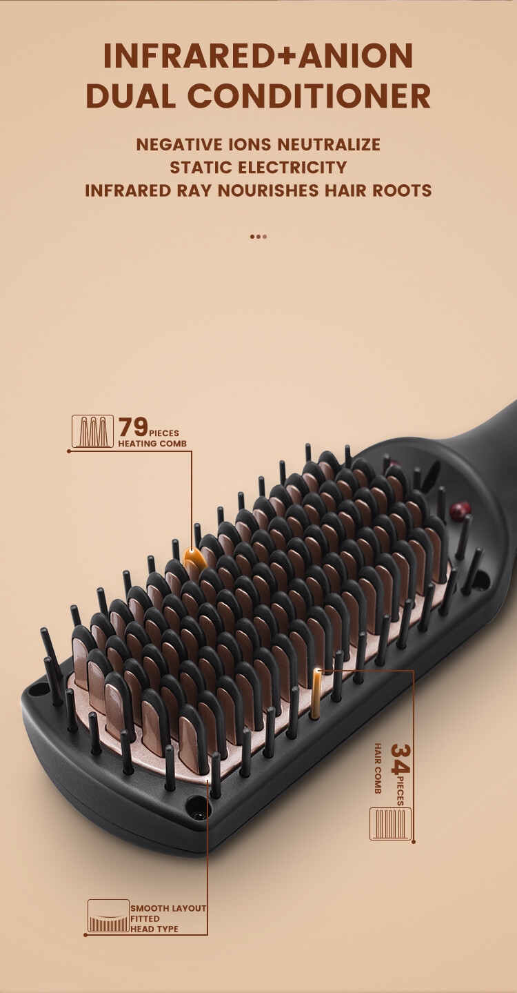 DSP Professional Private Label Hot Dryer Electric Comb One Step Hair Brush Ionic Hair Straightener Comb Styling Tool