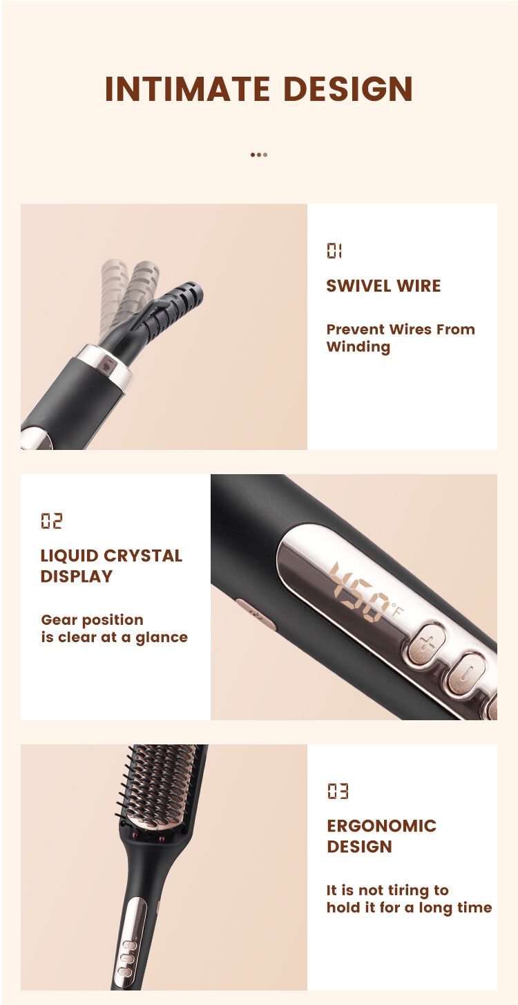 DSP Professional Private Label Hot Dryer Electric Comb One Step Hair Brush Ionic Hair Straightener Comb Styling Tool