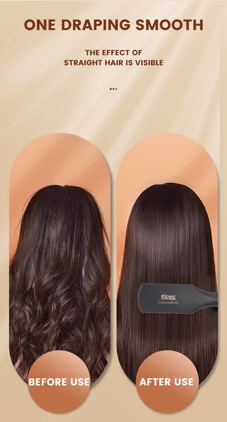 DSP Professional Private Label Hot Dryer Electric Comb One Step Hair Brush Ionic Hair Straightener Comb Styling Tool