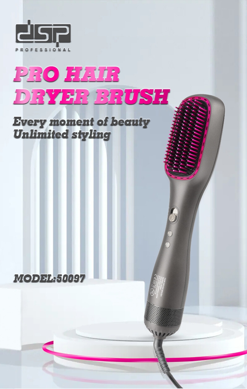 DSP Professional Hot Air Brush for All Hair Types Hair Straightener Private Label Electric Comb  Brush Fast Hair Dryer Brush