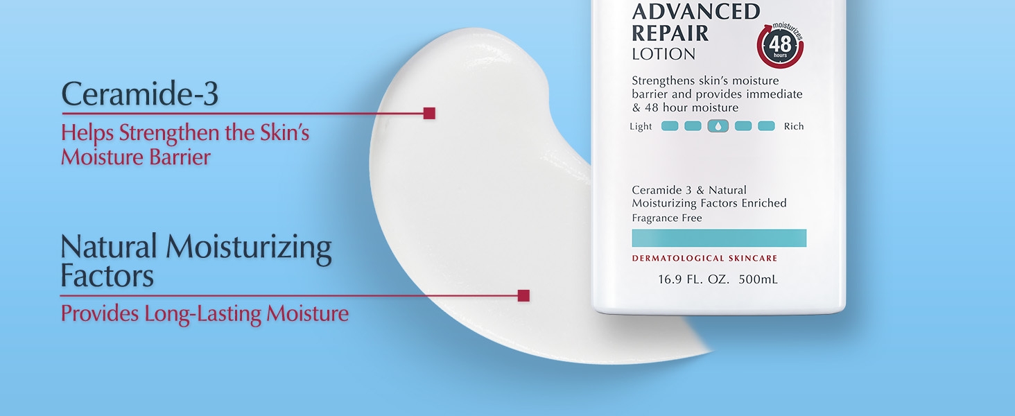 Enriched with Ceramide-3 and natural moisturizing factors. Helps strengthen skin's moisture barrier