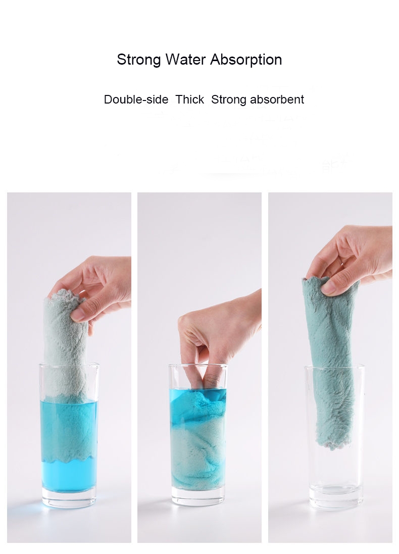 Wholesale Coral fleece double-sided dishcloth kitchen towel