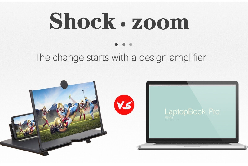 10英寸高清视频放大器支架3D手机屏幕放大镜折叠手机桌支架，用于电影和游戏