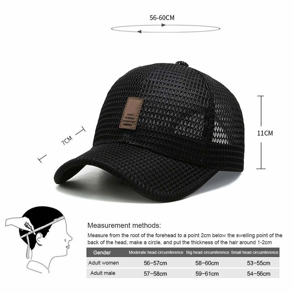 Men's Simple Baseball Cap Unisex Breathable Golf cap Fashionable Sweat Work Mesh Cap Sports Outdoor Hat For Men Women