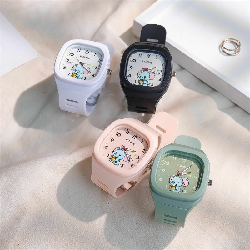 New square Watch Men Women Cartoon Jelly Watch Children Students Fashion College Sports Digital Quartz Watch