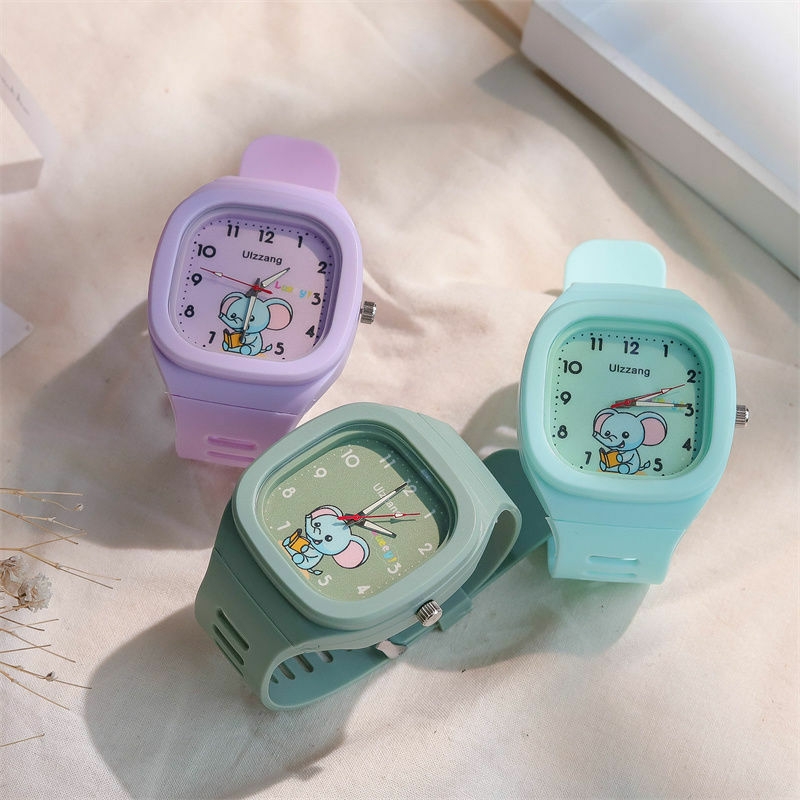 New square Watch Men Women Cartoon Jelly Watch Children Students Fashion College Sports Digital Quartz Watch