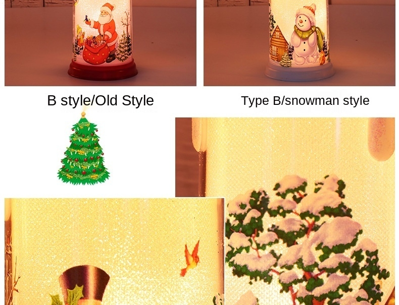 YY42 Led Simulation Flame Candle Santa Claus Snowman Decoration Night Light Christmas Decoration Candle Lights