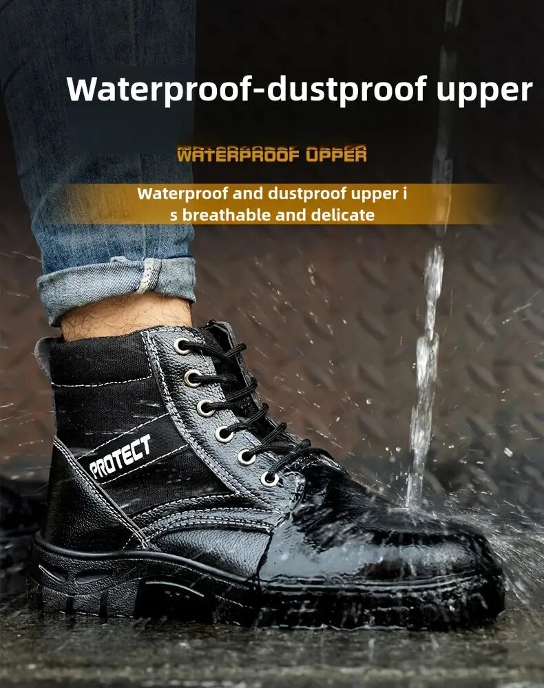 男女通用钢头鞋，复合材料安全鞋，坚固耐用的安全鞋，轻便钢头运动鞋，防滑防刺穿，气垫透气，适合工业建筑工作的鞋子 商品详情 5