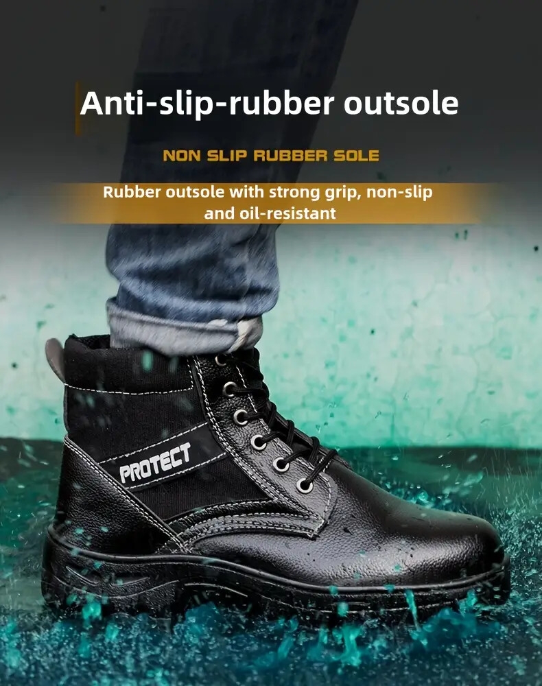 男女通用钢头鞋，复合材料安全鞋，坚固耐用的安全鞋，轻便钢头运动鞋，防滑防刺穿，气垫透气，适合工业建筑工作的鞋子 商品详情 7