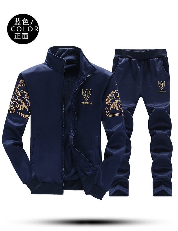 Fashion Mens Set Tracksuit Set 2 Pieces Hooded Sweatshirt Male Jacket ...