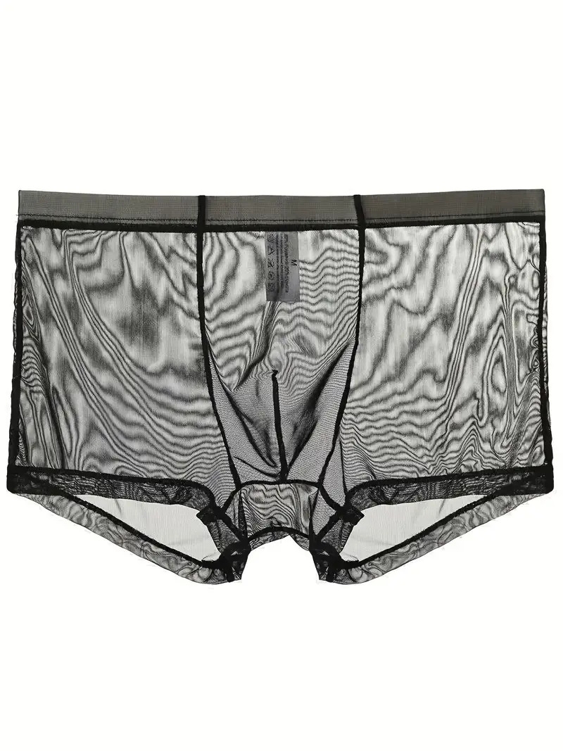 mens see through flat corner underwear made of thin mesh featuring a four corner design details 4