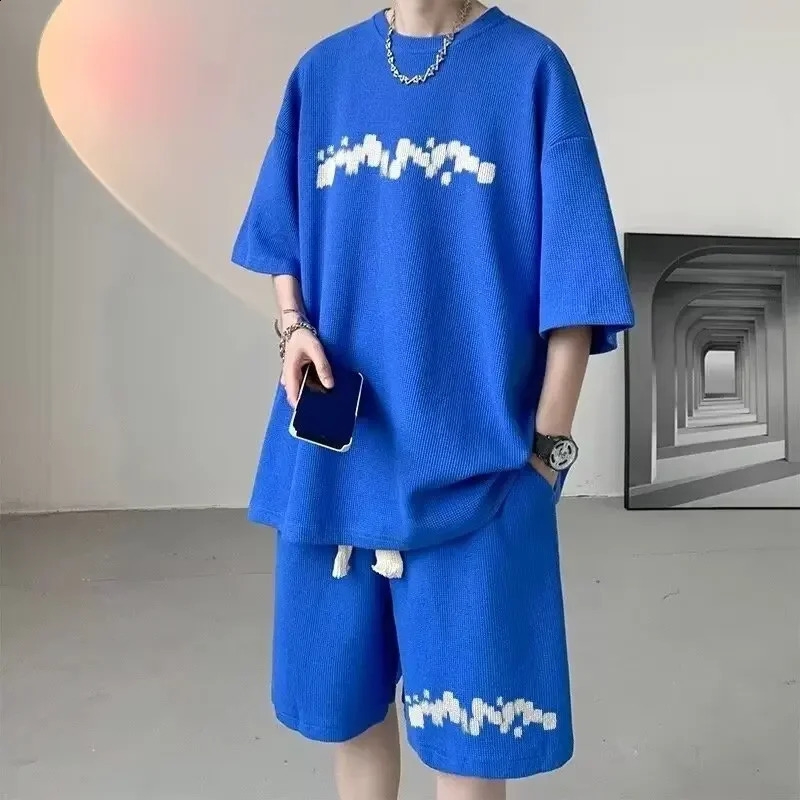 Men's Summer Short Sleeve Suit Set - Casual Sports Shorts & Matching Top