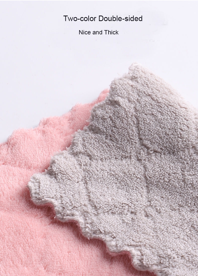 Wholesale Coral fleece double-sided dishcloth kitchen towel