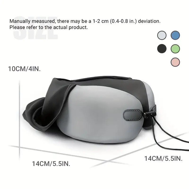 travel neck pillow with sunshade hat   medium soft firmness removable polyester spandex cover spot clean for long distance travel sedentary work grey 2