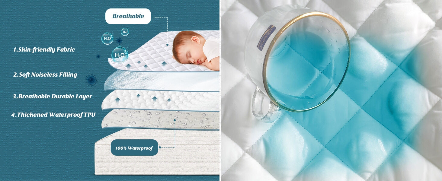 quilted waterproof mattress cover