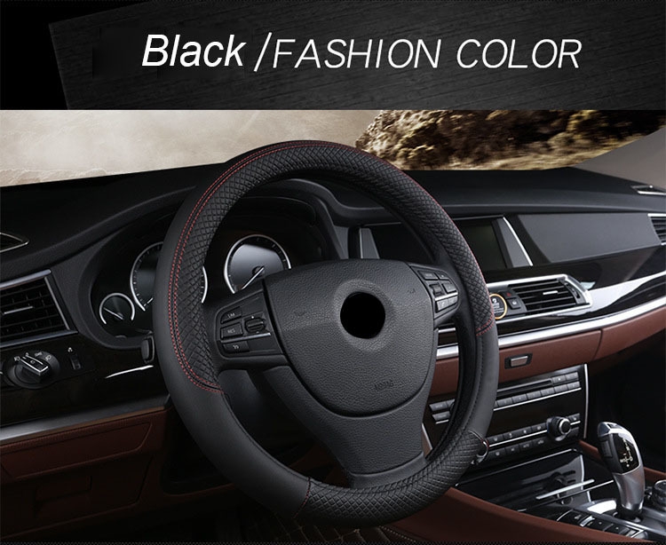 Universal Leather Car Steering Wheel Cover 38cm Car-Styling Sport Auto Steering Wheel Covers Anti-Slip Automotive Accessories Orange