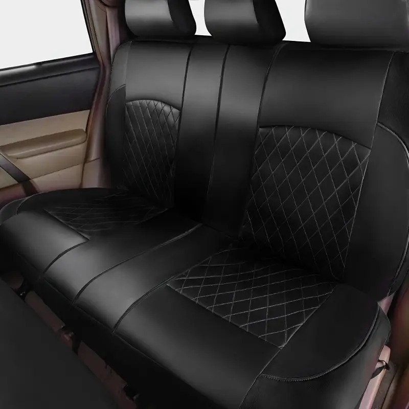 upgrade your car interior with 9pcs set quilted leather thread pressing seat covers airbag compatible breathable 3