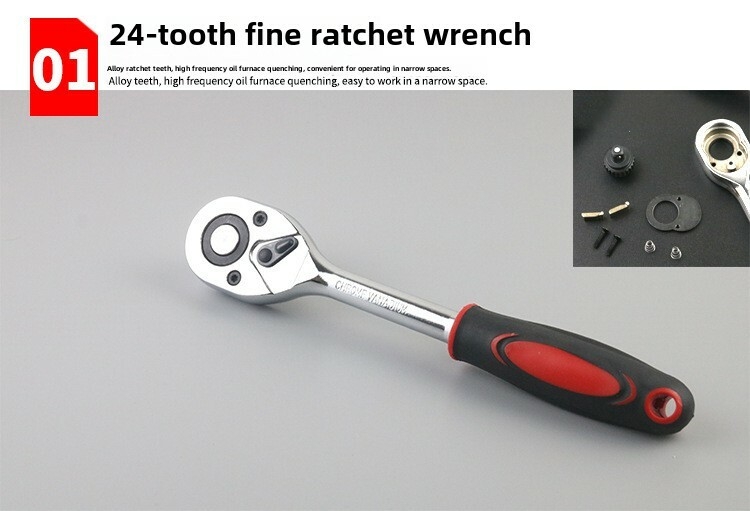 Wholesale 46-Piece Steel Hand Tools for Vehicle Repair Motorcycle & Car Home Use Ratchet Socket Wrench Combination Tool Box Case