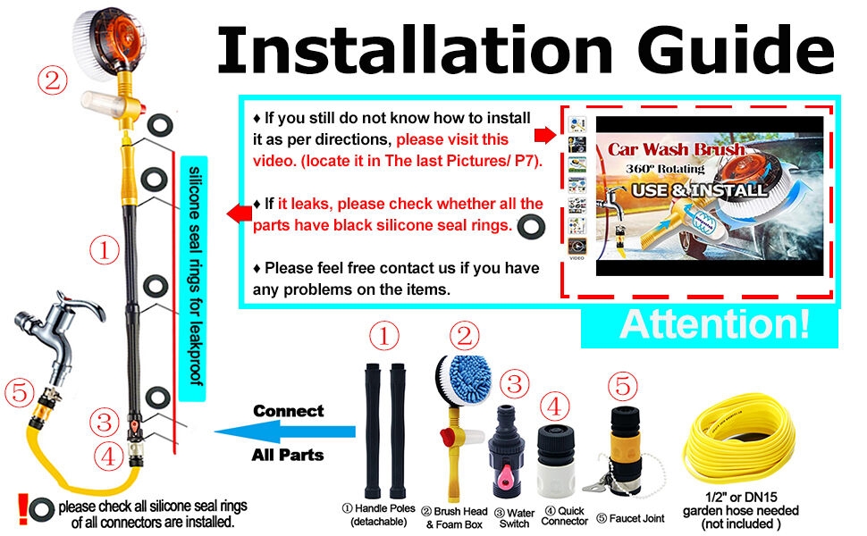 car wash brush with soap dispenser