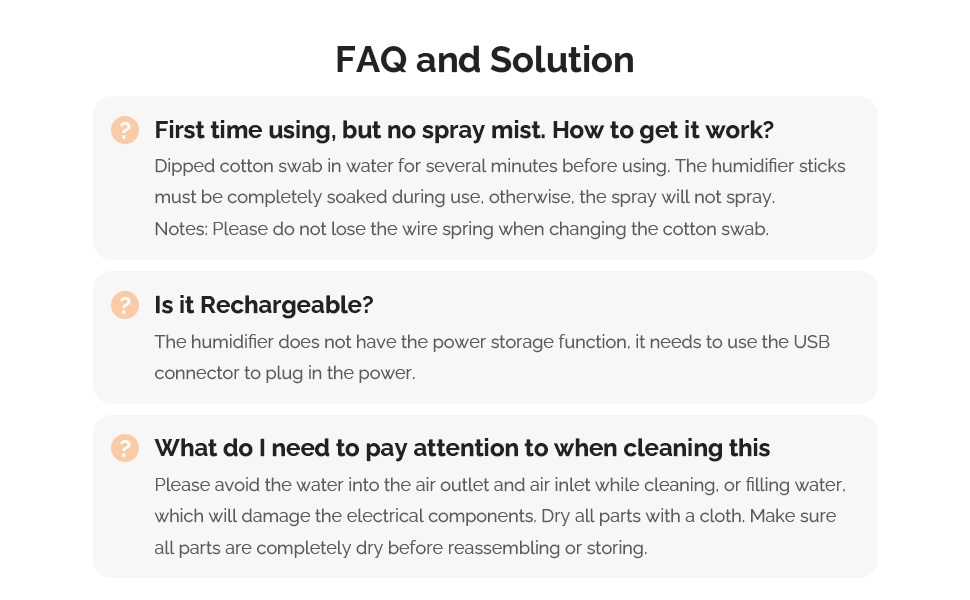 About USB Humidifier FAQ