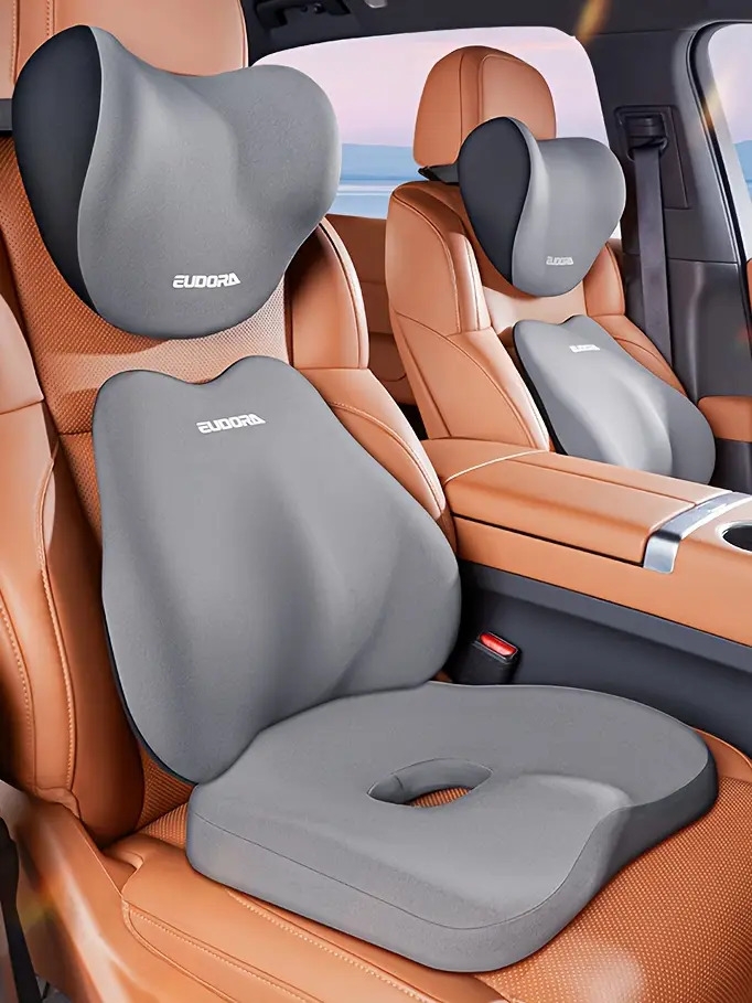 汽车座垫+靠背垫套装 | 秋冬舒适升级 | 记忆海绵人体工学设计 | 适配汽车座椅，带来舒适体验 | 通用适配轿车、suv及卡车 | 柔软有弹性，提升驾驶舒适度 商品详情 0