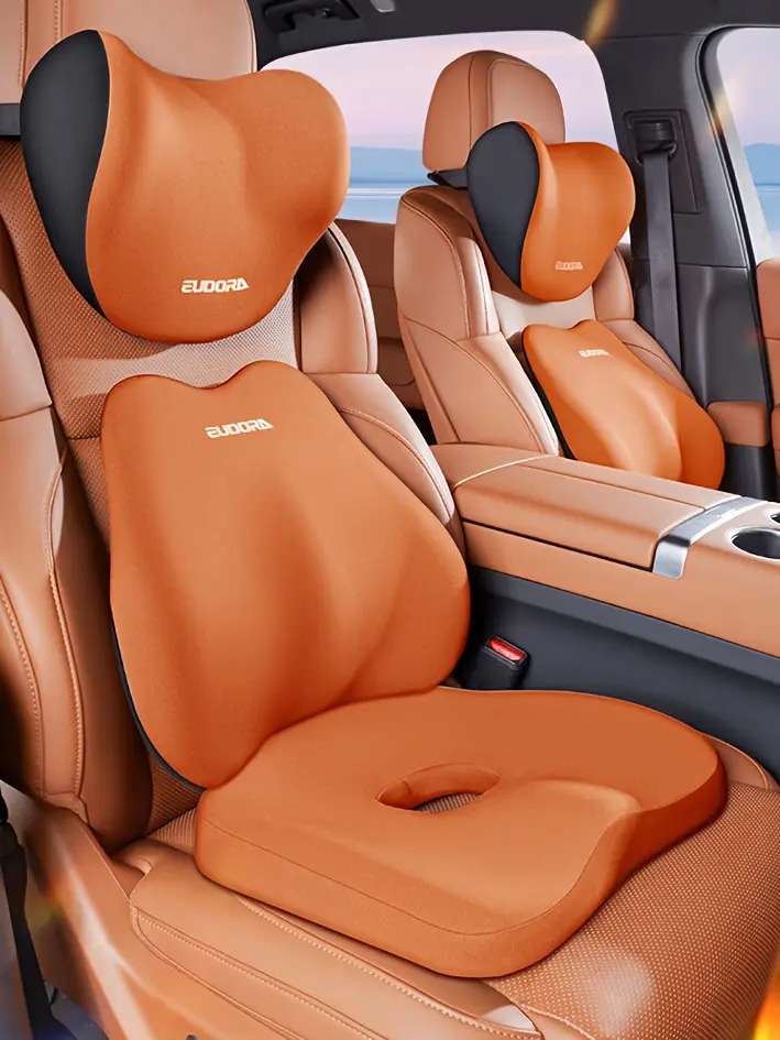 汽车座垫+靠背垫套装 | 秋冬舒适升级 | 记忆海绵人体工学设计 | 适配汽车座椅，带来舒适体验 | 通用适配轿车、suv及卡车 | 柔软有弹性，提升驾驶舒适度 商品详情 4