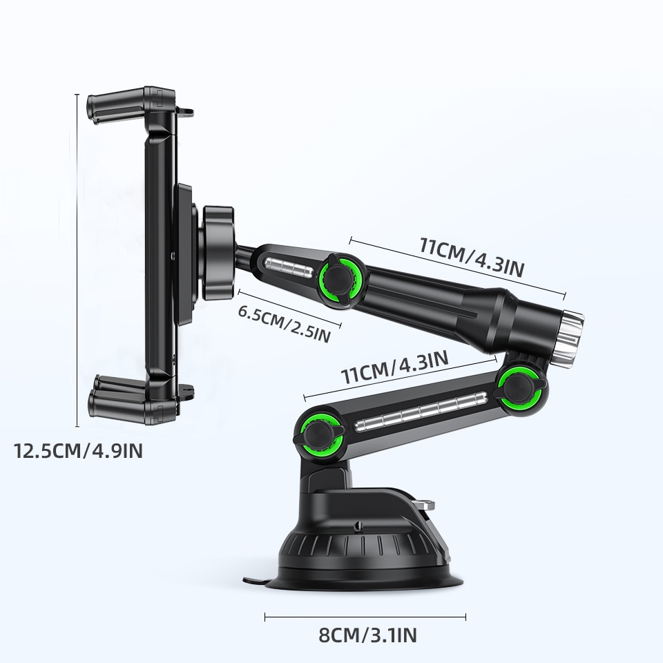 2024 Trending Long Arm Universal Car Suction Cup Phone Tablet Holder Bracket 360 Flexible  Tablet Mobile Holder